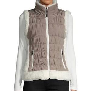 Calvin Klein Puffer Vest Sherpa Performance Sz S full zip versatile